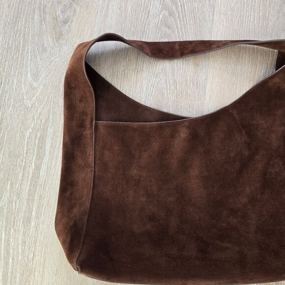 Quince Italian Suede Shoulder Bag Brown New With Tags Traditional Retail $295 - Picture 11 of 17